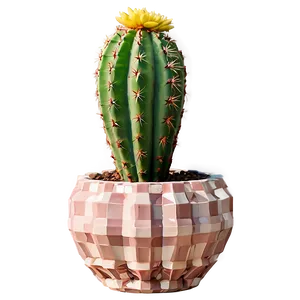 Cactus In Geometric Planter PNG Wrr
