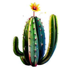 Cactus In Watercolor Splash PNG 48 PNG