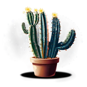 Cactus Under Starry Sky PNG Wdv68 PNG