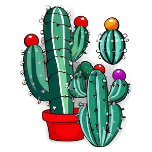 Cactus With Christmas Lights PNG Sbr PNG