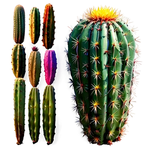 Cactus With Colorful Spines PNG 06282024 PNG