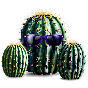 Cactus With Sunglasses PNG 50