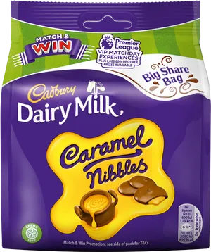 Cadbury Dairy Milk Caramel Nibbles Packaging PNG image