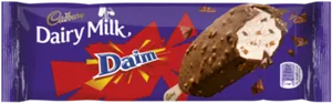 Cadbury Dairy Milk Daim Ice Cream Bar Packaging PNG