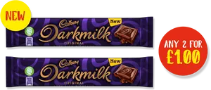 Cadbury Darkmilk Chocolate Promotion PNG image