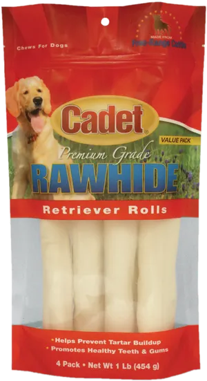 Cadet Rawhide Retriever Rolls Dog Chews PNG image