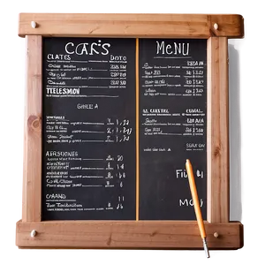 Cafe Menu Board Png 05242024 PNG image