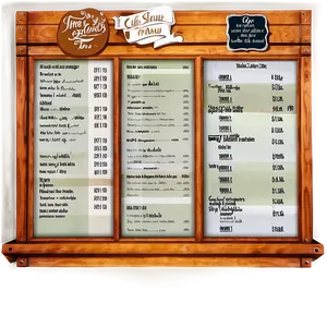 Cafe Menu Board Png 72 PNG image