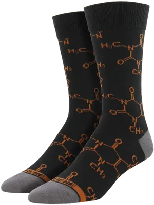 Caffeine Molecule Socks PNG