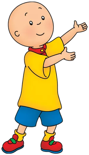 Caillou Cartoon Character Gesture PNG image