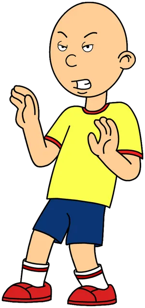 Caillou Cartoon Character Standing PNG image