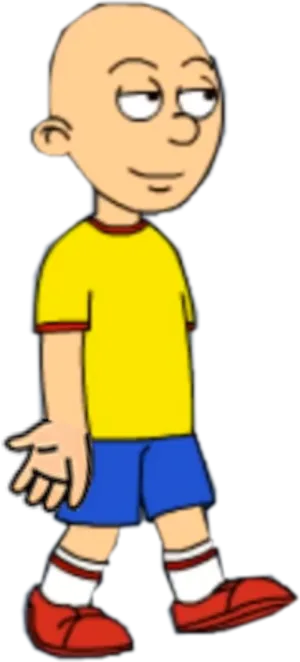 Caillou Cartoon Character Standing PNG image