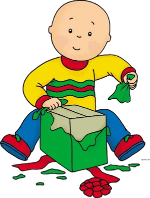 Caillou Opening Gift PNG image