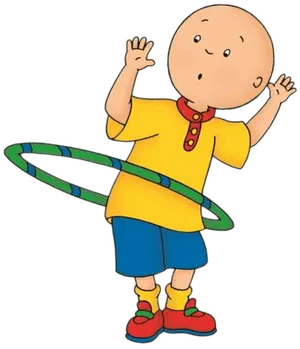 Caillou Playing With Hula Hoop PNG image