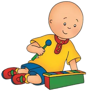 Caillou Playing Xylophone PNG image