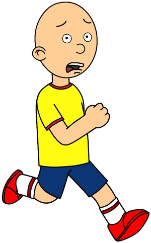 Caillou Running Worried Cartoon PNG image