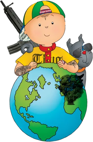 Caillou Supreme World Domination PNG image