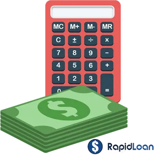 Calculator_and_ Money_ Stack_ Concept PNG image