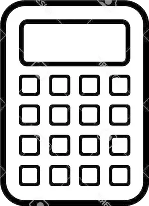 Calculator Icon Blackand White PNG image