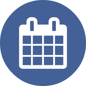 Calendar Icon Blue Circle PNG image