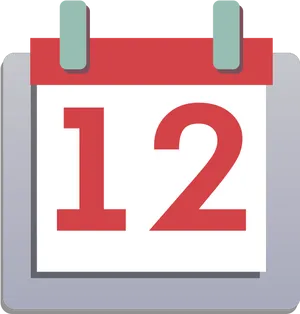 Calendar Icon Number12 PNG image