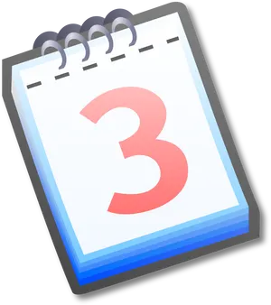 Calendar Iconwith Number3 PNG image