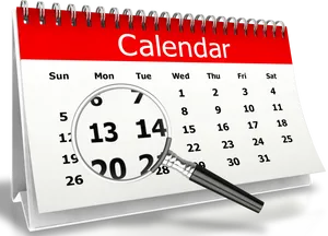 Calendarand Magnifying Glass Clipart PNG image