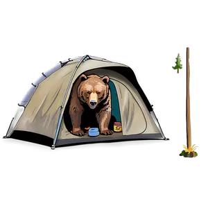California Bear Camping Scene PNG Kcf61