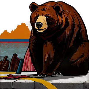 California Bear Street Art PNG 97