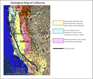 California Geological Map PNG image