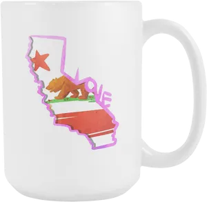 California Love Themed Mug PNG image