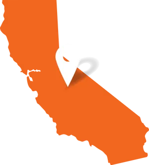 California Map Outlinewith Pinpoint PNG image