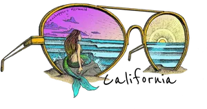 California Mermaid Aviator Sunglasses PNG image