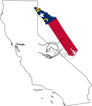 California North Carolina Handshake Outline PNG image