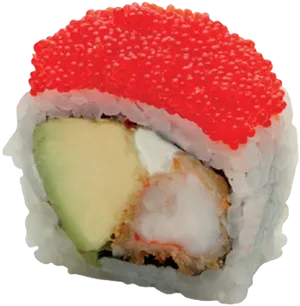 California Rollwith Tobiko Topping PNG