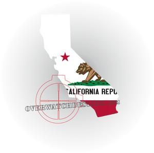 California State Outlinewith Flag Elements PNG image