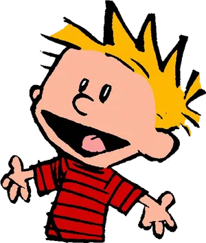 Calvin Happy Expression PNG image