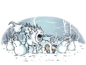 Calvin Hobbes Snowmen Monster PNG image