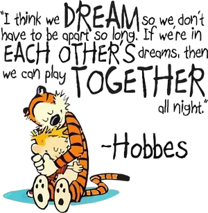 Calvinand Hobbes Dreaming Together PNG image