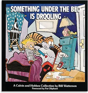 Calvinand Hobbes Something Underthe Bed Is Drooling Cover PNG image