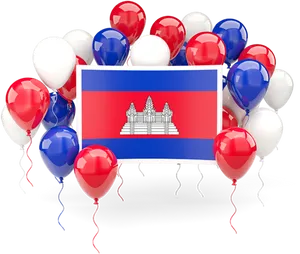 Cambodia Flag Celebration Balloons PNG image