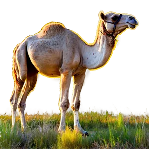 Camel In Field PNG Oop28