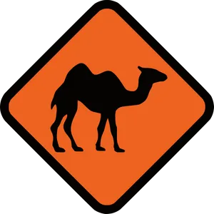 Camel Silhouette Road Sign PNG image