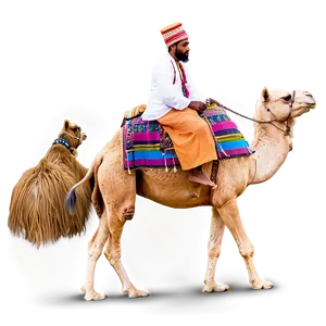 Camel With Traditional Rider PNG Hgq PNG