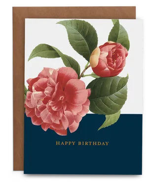 Camellia Birthday Card PNG image