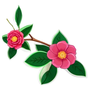 Camellia Flower Drawing PNG Ane1
