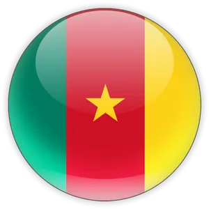 Cameroon Flag Button PNG image