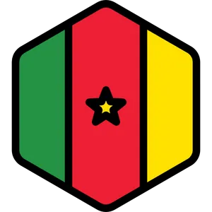 Cameroon Flag Shield Graphic PNG image