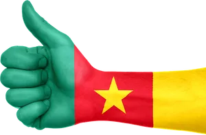 Cameroon Flag Thumbs Up Gesture PNG image