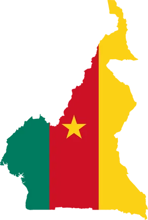 Cameroon Map Outlinewith Flag PNG image